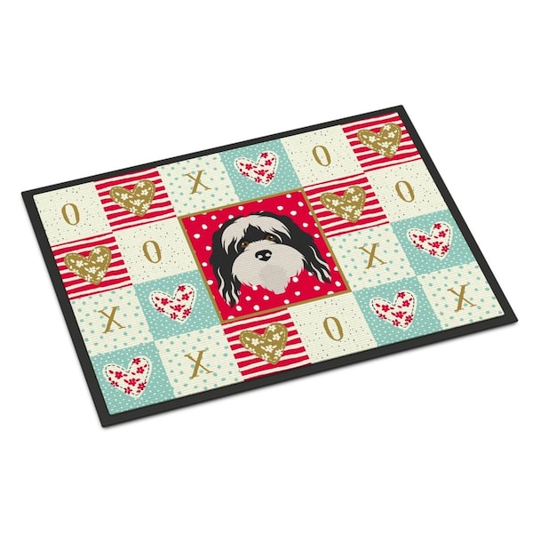 Carolines Treasures 24 x 36 in. Tibetan Terrier Love Indoor or Outdoor Mat CK5241JMAT - main
